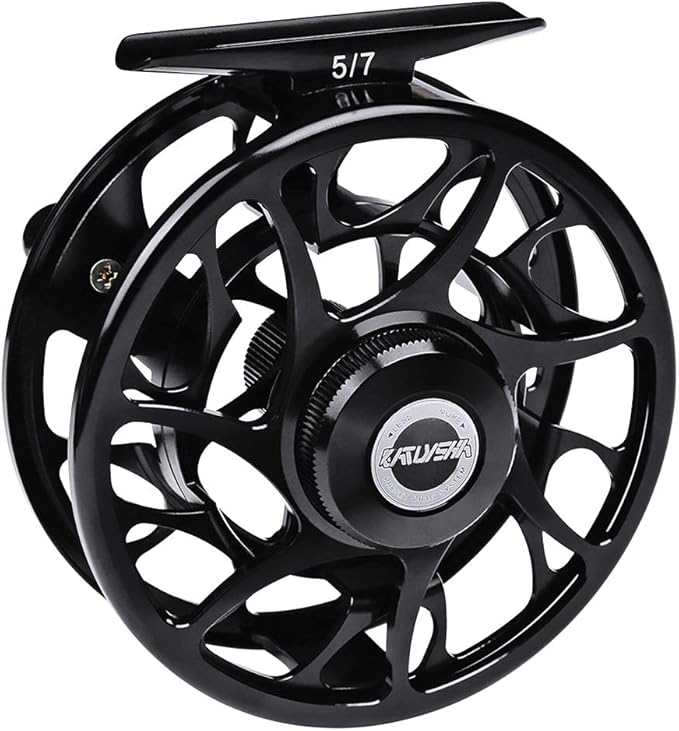 PROBEROS Fly Fishing Reel + Spare Spool Combo Black 9/10wt