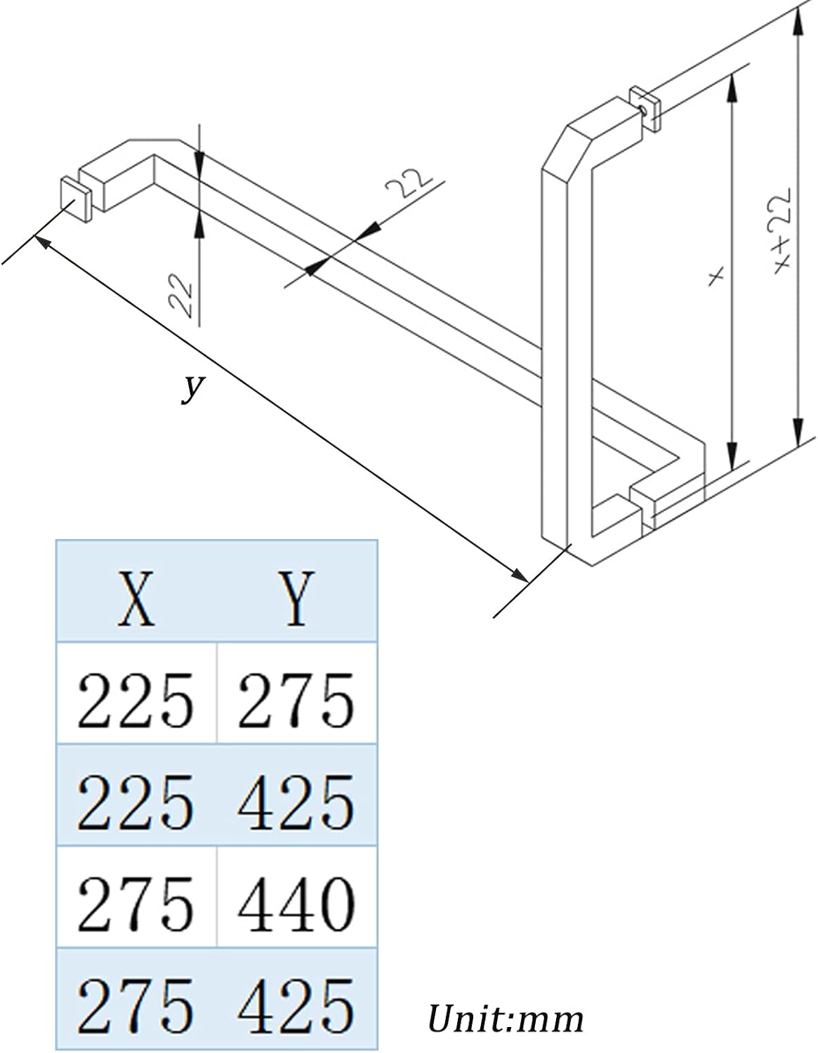 Push and Pull Glass Door Handle Shower Door Pull Handle Replacement Sets for Bathroom Door Knobs Grab Bar Towel Bar (Size : 225mm+425mm)