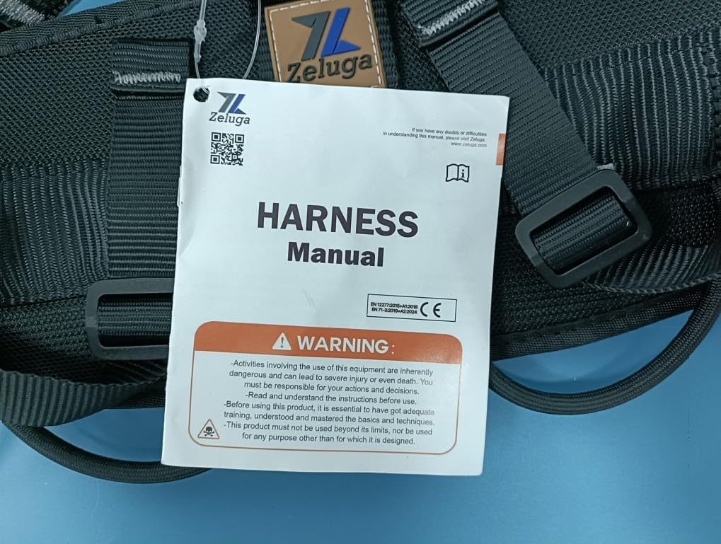 15-292 Professional Arborist Climbing Harness - High Strength Fall Protection Half Body Safety Harness with Heavy-Duty Nylon Webbing, Ideal for Tree Work, Rock Climbing, Construction, Black