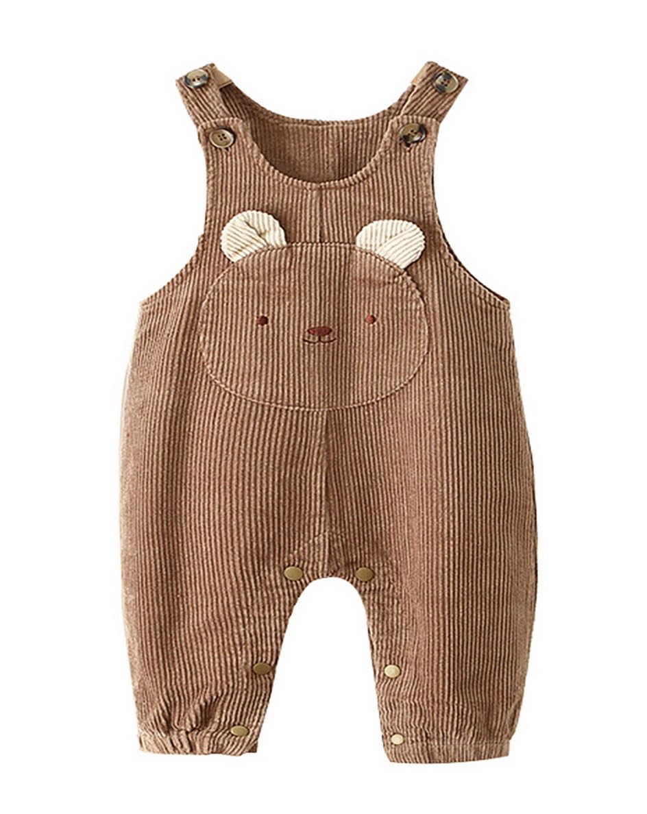 Baby salopette di velluto a coste salopette allentata orso cartone animato pantaloni salopette morbido retrò un pezzo bottone pantaloni bavaglino tuta tuta neonato per la primavera autunno