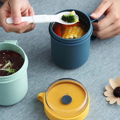 Miniatura 9 de Angoily 2 recipientes plegables de oficina  Cuchara, hombres en avena Bento Go reutilizable, comida tarro de almacenamiento oz para mujeres, fideos