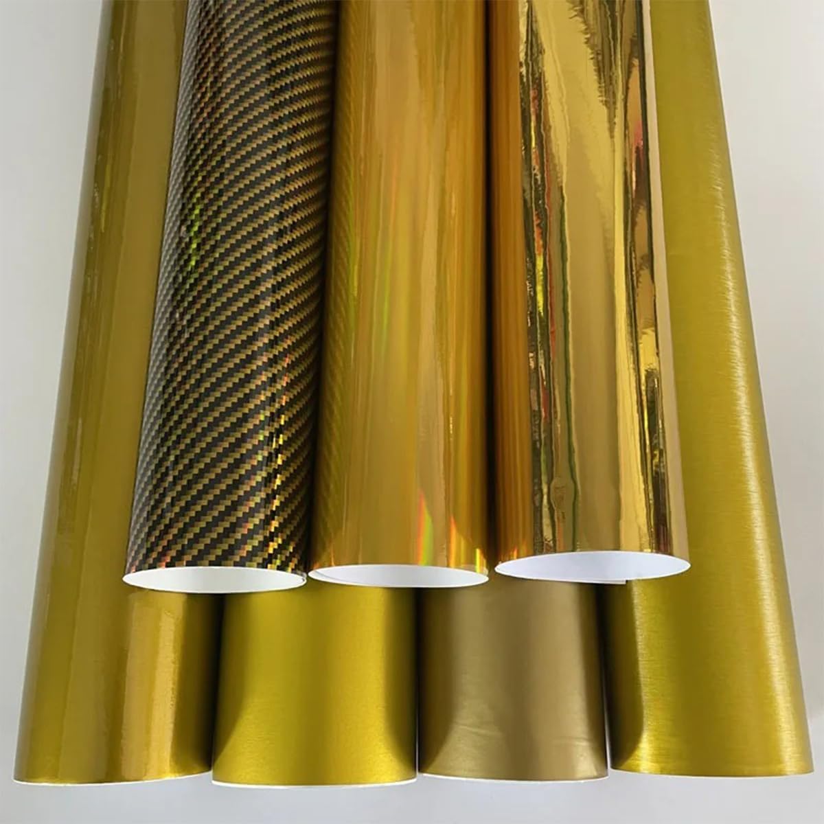 Chrome Gold Metallic Vinyl Wrap, Self-Adhesive Vinyl Car Sticker with Air Release Technology, 19.68×59.84in