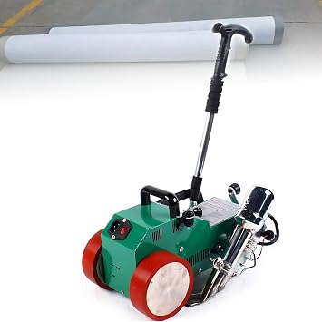Hot Air Welding Machine, 1800W Automatic PVC Welder with Handrails, 0.2-1mm Thickness, Temperature Control for Plastic Fabric & Lightbox Cloth Splicing