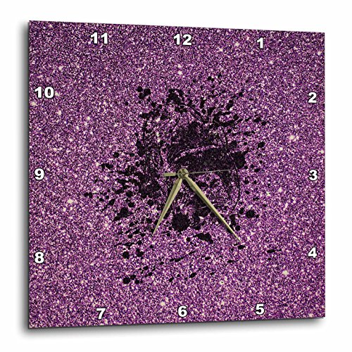 Horloge murale violette 3dRose cadran carré design 25cm - 2