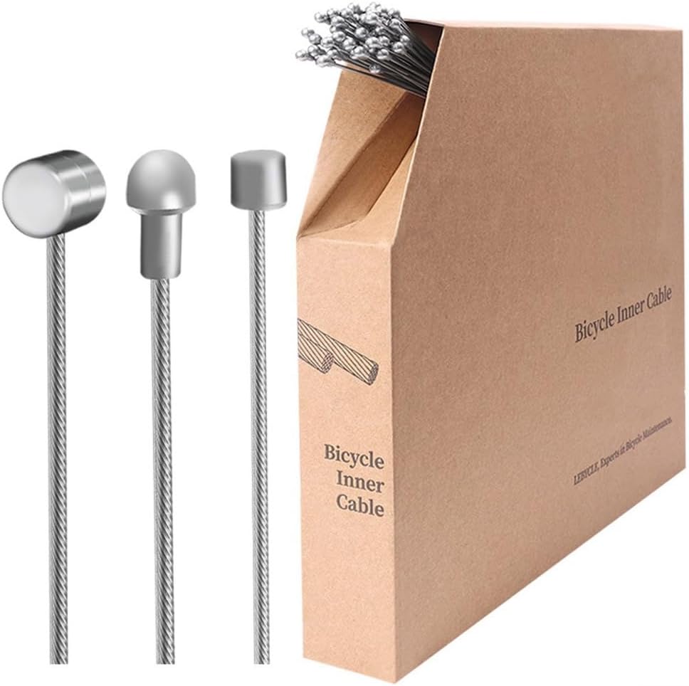 50 PCS Stainless Steel Bike Inner Cable Set With Pre-Stretched Shifter And Brake Cables For Mountain And Road Bicycles, Smooth Conduit Performance,Bulk Pack For Cycling Maintenance(2.1M shifter)