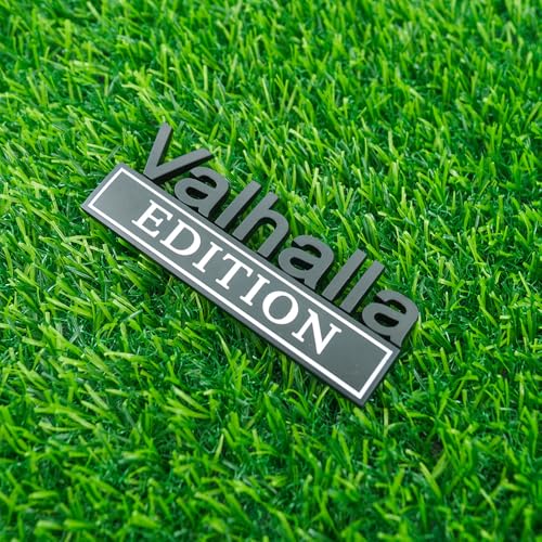 Image of Pair Set Vikings Valhalla Edition Emblem 3D Fender Badge Decal BumperSticker Nameplate for Universal Vehicle, Car, Truck, SUV Motorcycle Accessories Viking Seasons (Black White)