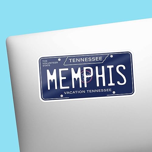 Miniatura 2 de Memphis Tennessee License Plate Sticker, TN Souvenir, Western Tennessee Bumper Sticker for Car, Mississippi River Decal for Hydroflask & Laptop