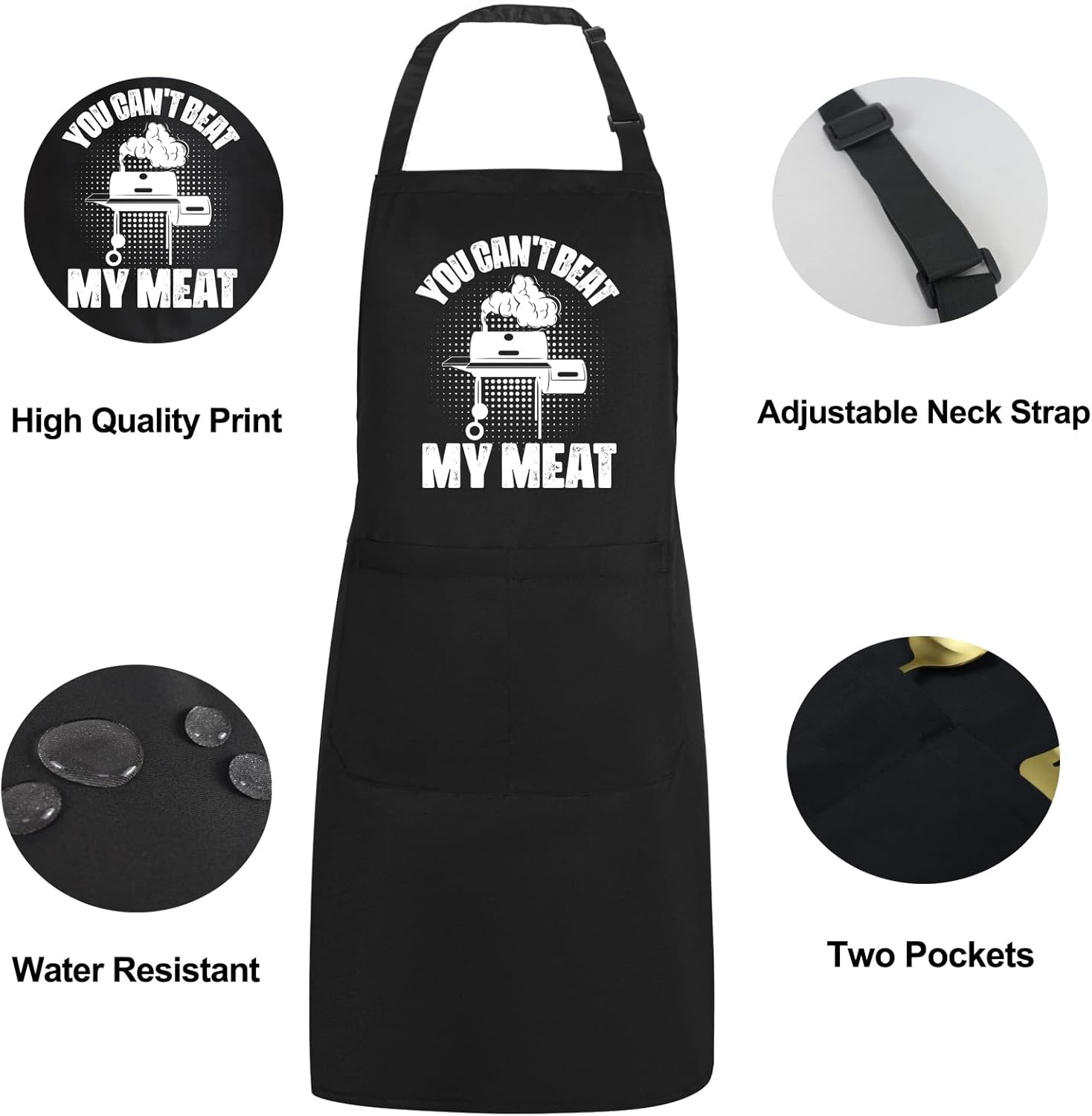 Funny Aprons for Men Chef Cooking BBQ Grilling, Gag Gifts for Men Dad Father, Husband Gifts from Wife for Birthday - Image 4