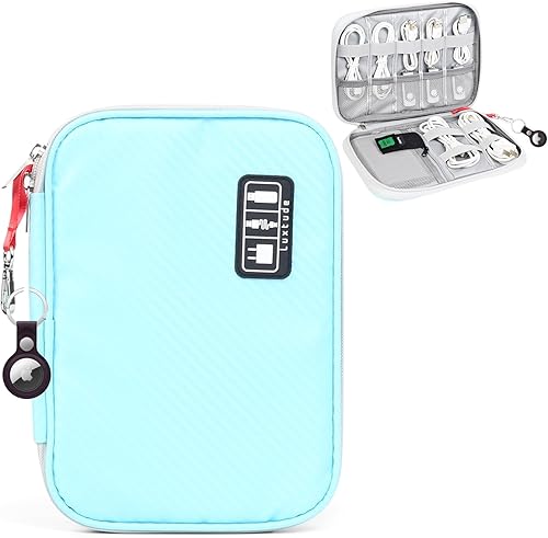 Miniatura 8 de Luxtude Bolsa organizadora de cables de viaje, Bolsas organizadoras de cables, Organizador electrónico Estuche de viaje, Estuche organizador de Azul