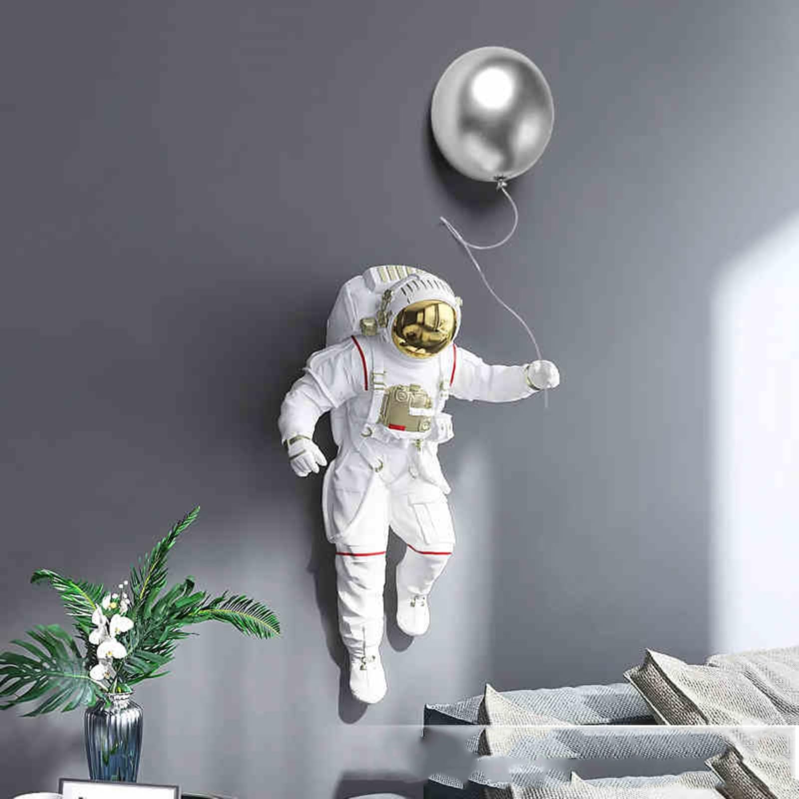 Figuras de Escultura de Pared de Astronauta, decoración de Pared del hogar 3D, decoración de Pared de Astronauta, Fondo de decoración de Pared de Hombre del Espacio Exterior(B)