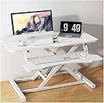 Standing Desk Converter, 80cm Wide Height Adjustable Sit Stand Up Desk Riser with Keyboard Tray, Desktop Workstation Riser for Home Office Computer Laptop, Particle Board (White)