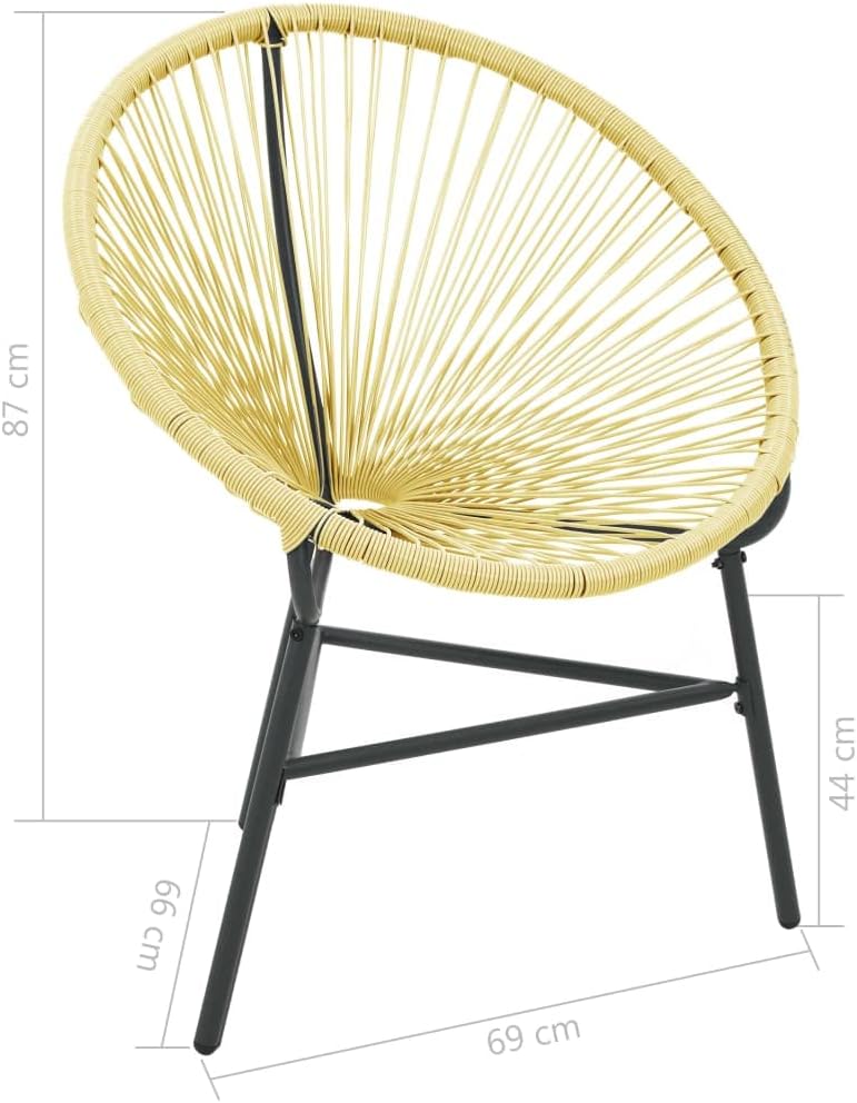 (Fast Shipment) Patio Dining ChairsOutdoor for Camping Pool Beach DeckLawn Chair Acapulco Poly Rattan Beige