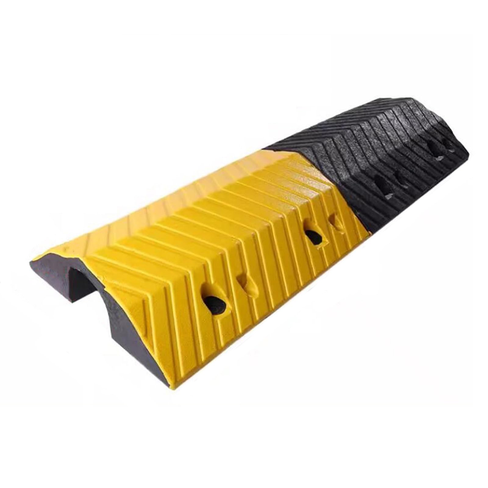 HTTGDGDH Rubber Speed Bump Traffic Ramp Heavy Duty Speed Ramp With Cable Channel 22000 Lbs Load Capacity For Asphalt Concrete Gravel Driveway,100x40x12cm
