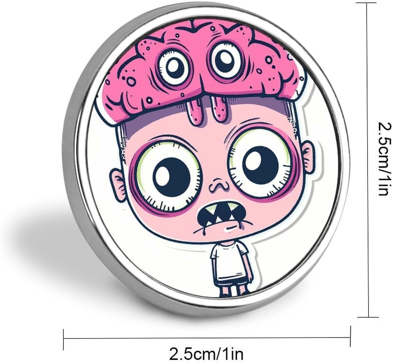 Cute Enamel Lapel Pin Funny Peach Emoticon Round Badges Craft Supplies Durable Fashionable Brooch Pins for Men Women Costume Accessory image 2