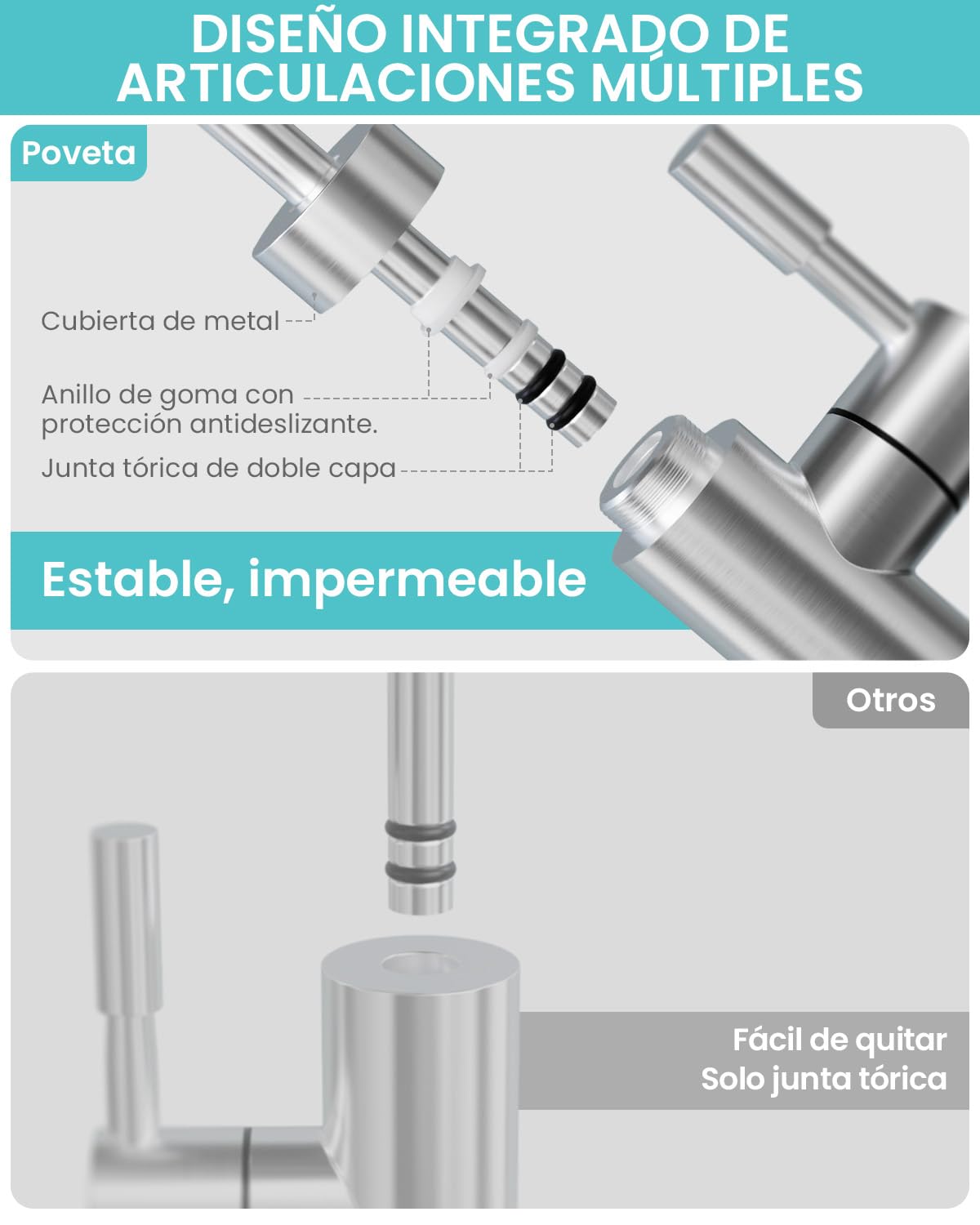 Grifo Osmosis Inversa, Grifo Cocina Para Agua Potable, Grifos Cocina Fregadero De Acero Inoxidable Para Sistemas De Ósmosis Inversa O Filtración De Agua, Grifo Sin Plomo, Plata Cepillada