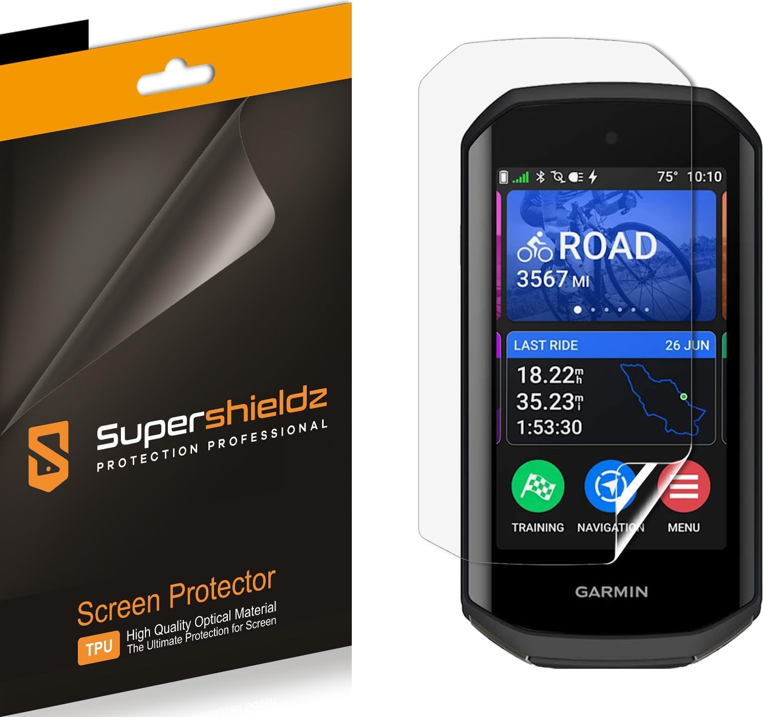 Supershieldz (2 Pack) Designed for Garmin Edge 1050 Screen Protector, High Definition Clear Shield (TPU)
