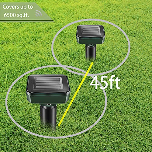 VANZO Mole Repellent, 2 Pack Ultrasonic & Solar Powered Animal Repellent for Outdoor - Thumbnail 5