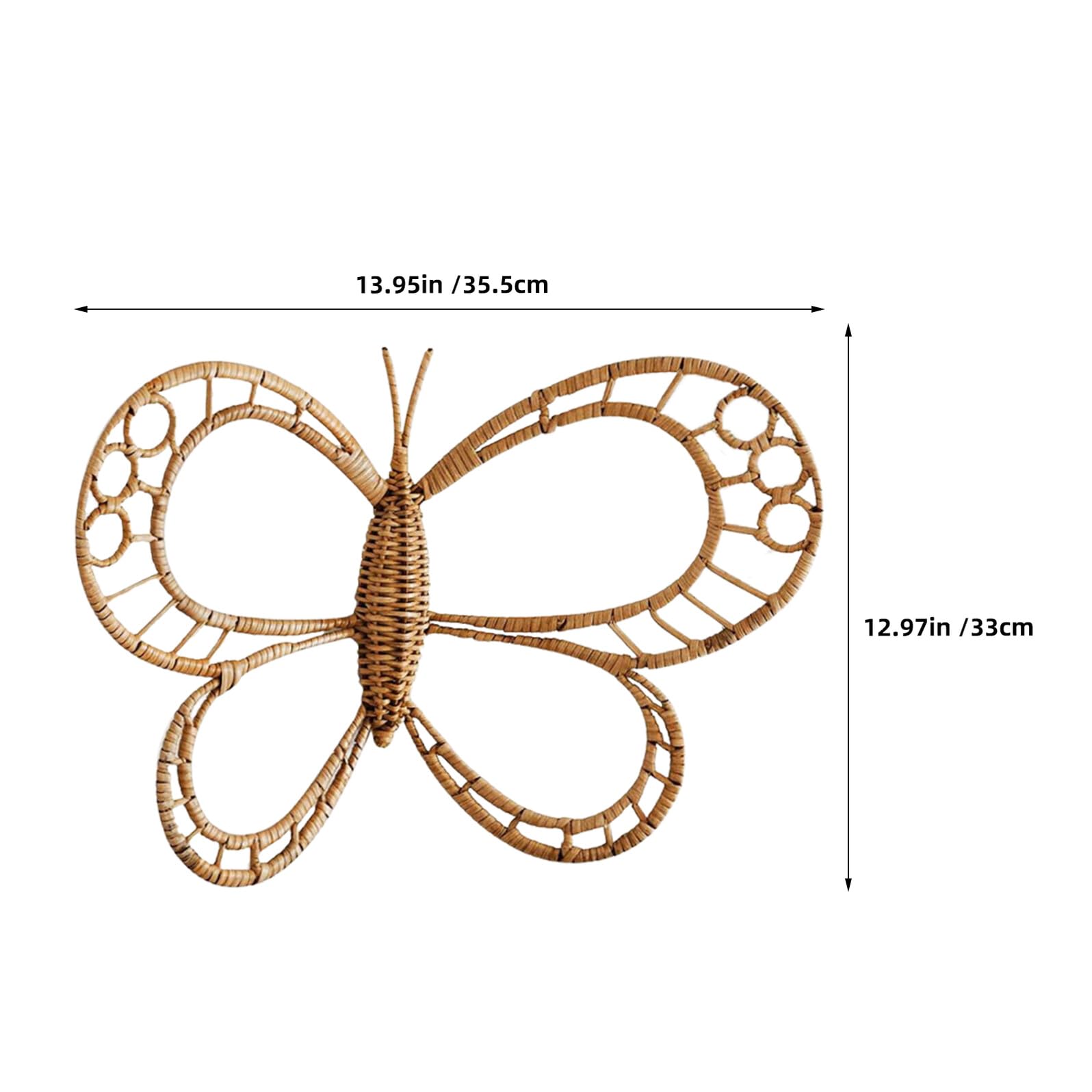 OUNONA Decoración de Pared de Ratán Arte de Mimbre para Dormitorio Jardín Forma de Insecto Decorativo