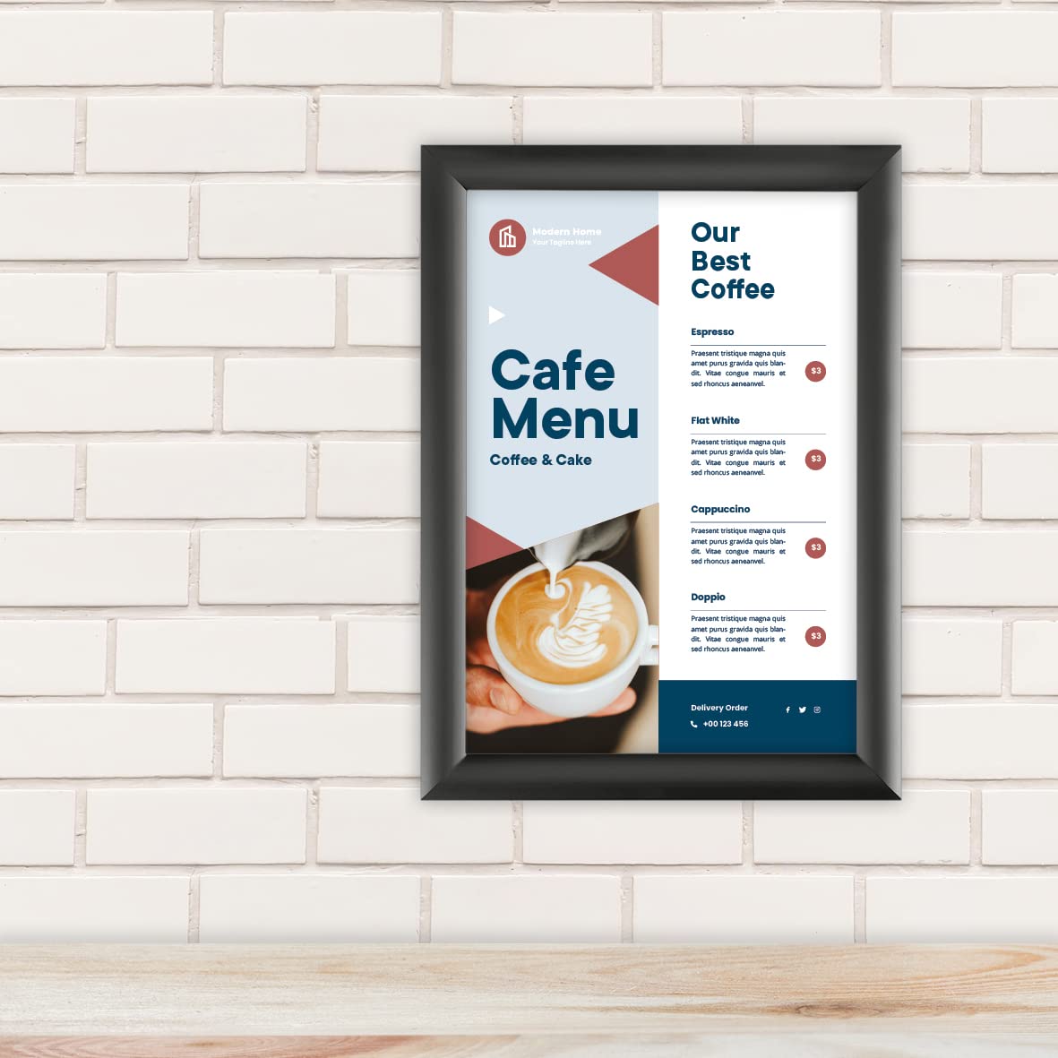 Porta MENU cornice a scatto 60 x 40 da terra Autoportante | Top Eventi