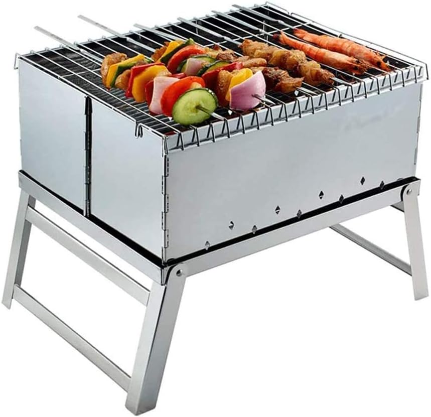 Barbecue Shelf Household Grill Rack Outdoor Charcoal BBQ Grill Stainless Steel Mini Portable 3-5 People