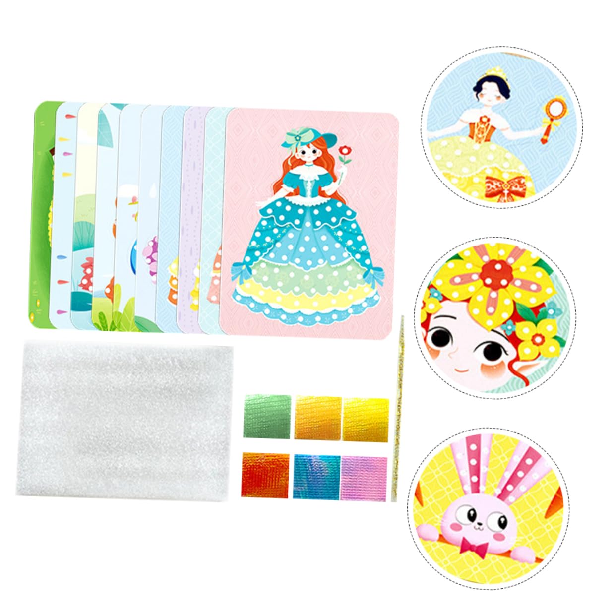 ibasenice Kit di Pittura per Puntura Fai da Te per Ragazzo Ragazza 2 Set di Tessuto Perlato e Plastico, Facile da Trasportare e Sviluppa L'espressività Artistica, per Attività Creative
