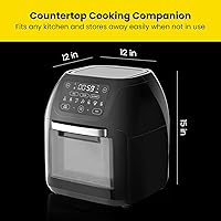 Vista 3 de Freidora de aire digital multifuncional + asador, deshidratador, horno de convección, 17 ajustes preestablecidos de pantalla táctil para freír