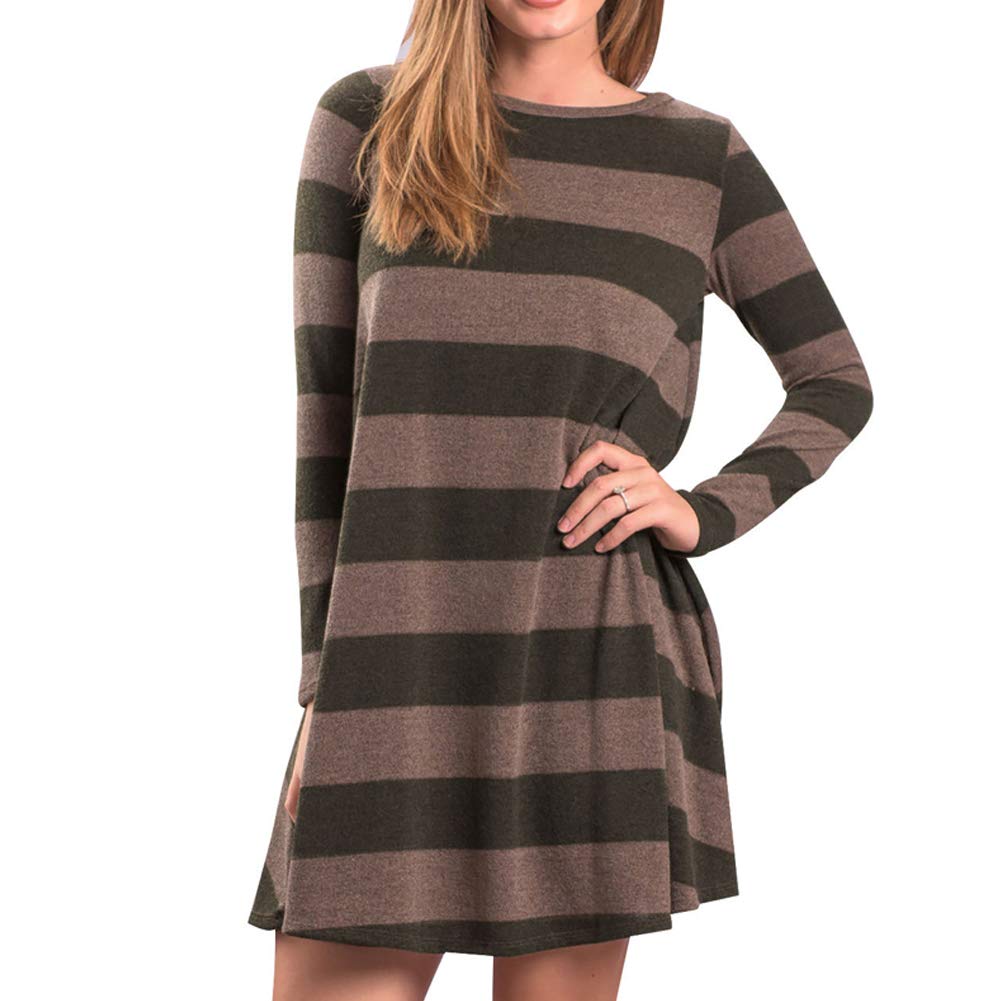 Gzxisi Womens Long Sleeve Pocket Casual Loose T Shirt Dress | Desertcart  Guyana