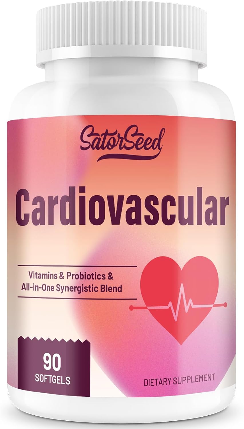 Cardiovascular Supplement 3000mg – Vitamins, Probiotics, Omega-3, and CoQ10 All-in-One Synergistic Blend for Adults – 90 Softgels