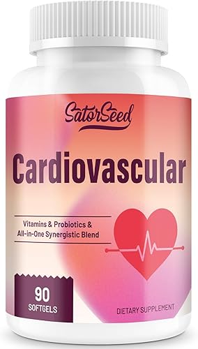 Suplemento cardiovascular de 3000 mg  Vitaminas, Probióticos, Omega-3 y CoQ10 mezcla sinérgica todo en uno para adultos  90 cápsulas blandas