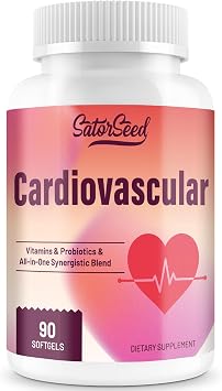 Cardiovascular Supplement 3000mg Vitamins, Probiotics, Omega-3, and CoQ10 All-in-One Synergistic Blend for Adults 90 Softgels
