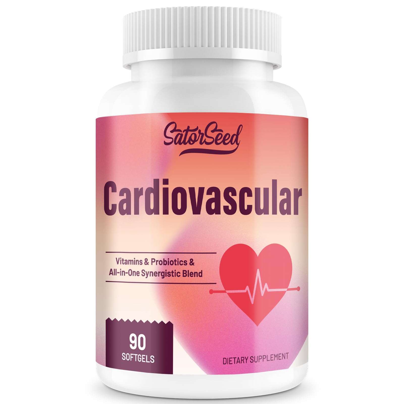 Cardiovascular Supplement 3000mg – Vitamins, Probiotics, Omega-3, and CoQ10 All-in-One Synergistic Blend for Adults – 90 Softgels