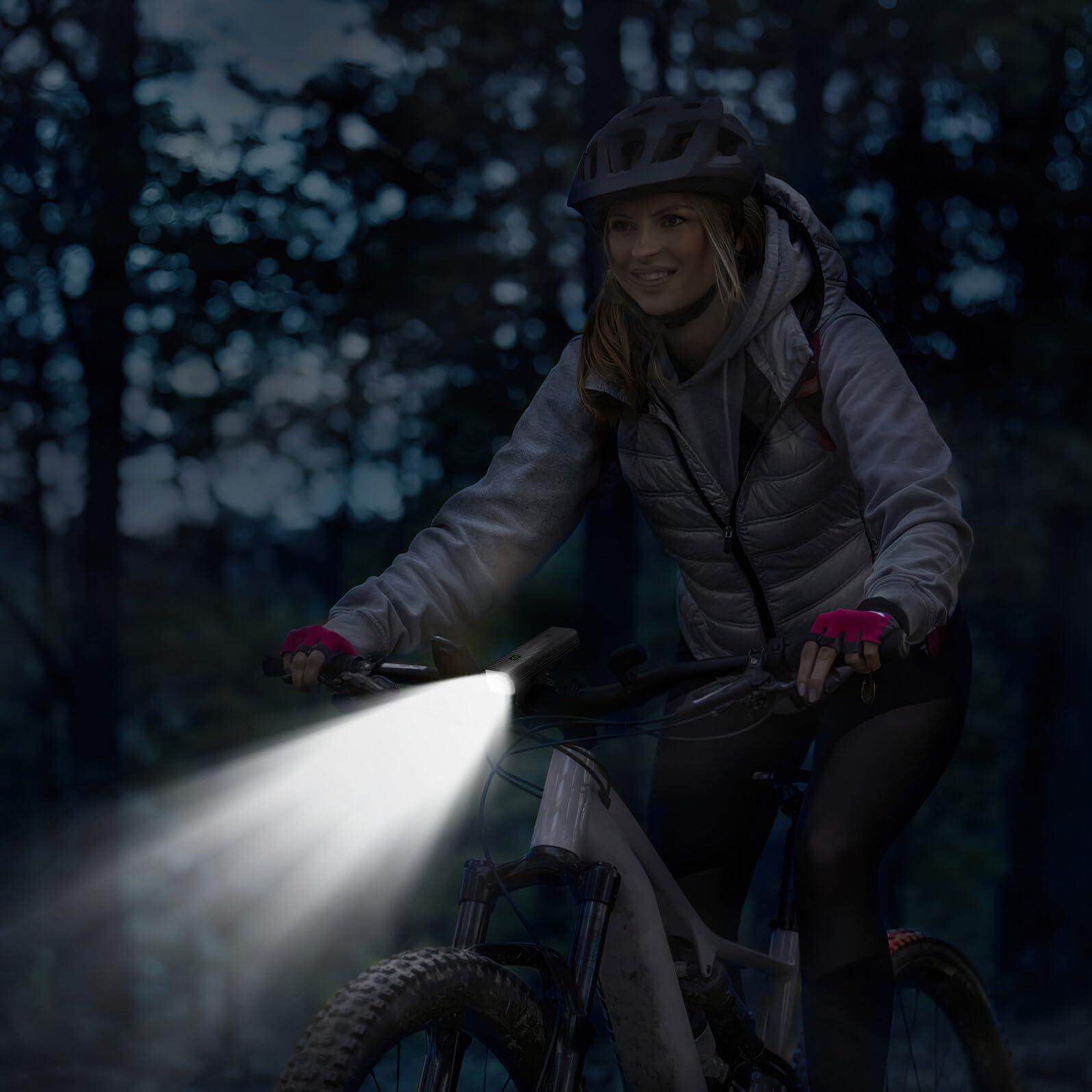 ABOOFAN Luz para Bicicleta Recargable P28f 10000 Mah con Luz Frontal Potente y Luz Trasera Roja, Resistente para Ciclismo De Montaña y Paseos Nocturnos Segura y Portátil