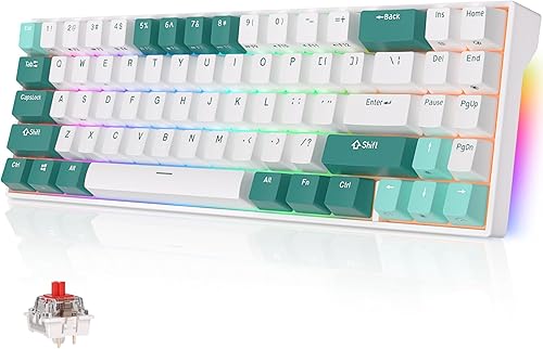 RK ROYAL KLUDGE 70% Mechanical Keyboard - RK71 Wireless Gaming Keyboard with Hot-Swappable Red Switches, Double-Shot Creamy Keycaps, RGB Backlit,