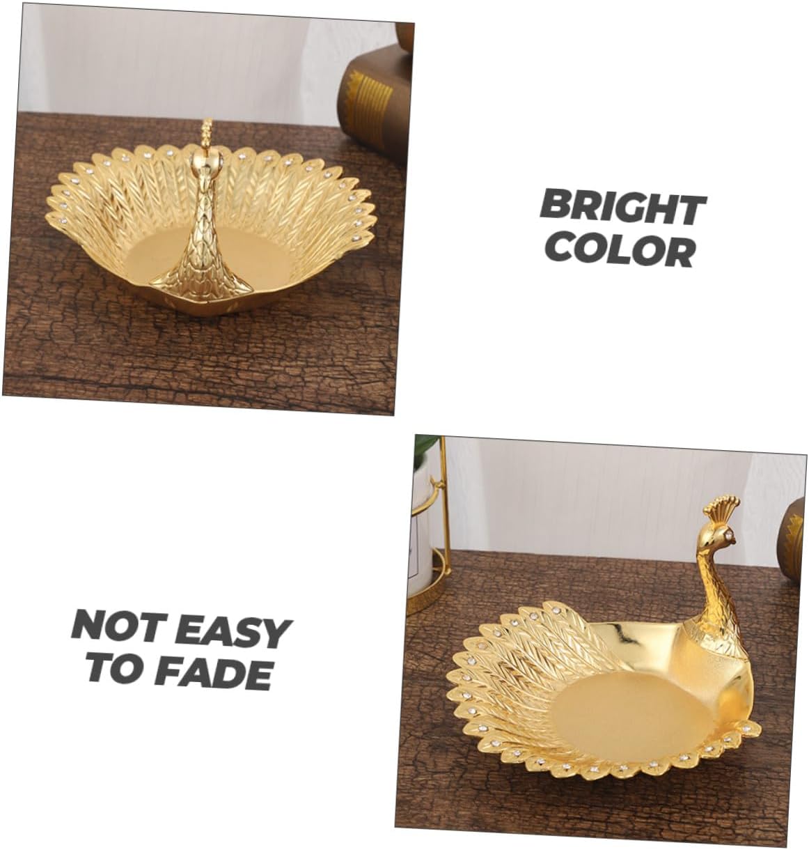 VALICLUD Sturdy Zinc Alloy Snack Plate Decorative Fruit Dish Candy Tray for Home Serving