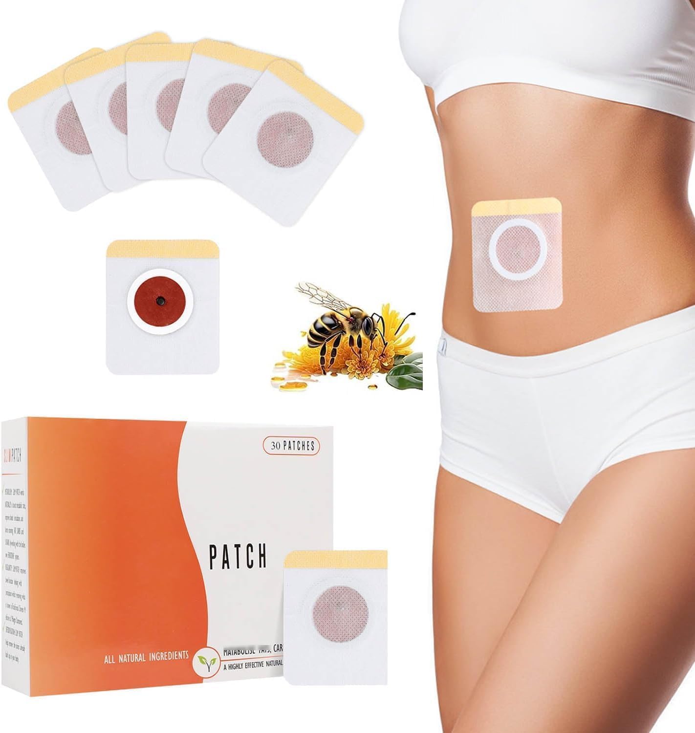 GUANCI Herbal Slim Patchs for Weight Loss, Natural Fat Burner Slimming Patch, 10 Pcs Effective Weight Loss Patches for Women Belly Fat, Ozempatchs Women Over 50 Weight Loss Support Slimming Patch (Pack of 1)