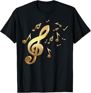 Fun Gold Treble Cleft Gift Design Idea for Music Fans T-Shirt