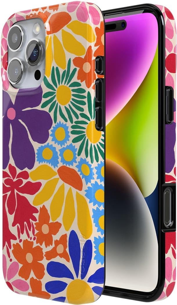 Casely iPhone 16 Pro Case | Flower Patch | Multi-Color Floral | Compatible with MagSafe | Classic Ultra Slim Design