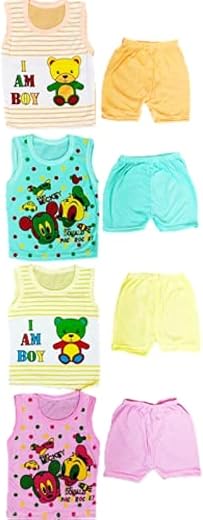 Jimmy Jammy Baby Boy &amp; Girl Dress Soft Hosiery Cotton Blend T-shirt and Shorts Pack 4 T-shirt + 4 Shorts Multi colored