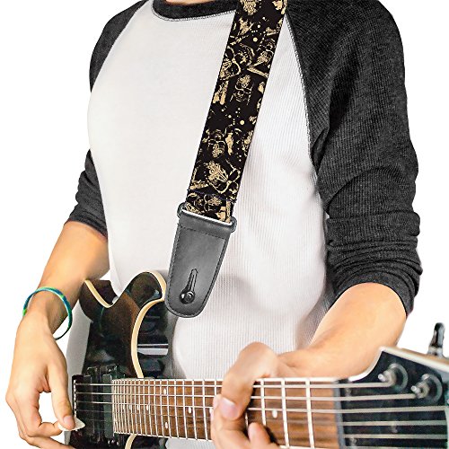 Buckle-down Gs-wdy381 Sangle de guitare – Pirates crânes diffuse/Splatter Noir/marron clair/rouge, 5,1 cm de large et 29–137,2 cm de long - Les Beatles, Paul McCartney, John Lennon, RIngo Starr, George Harrison Buckle-down Gs-wdy381 Sangle de guitare – Pirates crânes diffuse/Splatter Noir/marron clair/rouge, 5,1 cm de large et 29–137,2 cm de long – Image 3