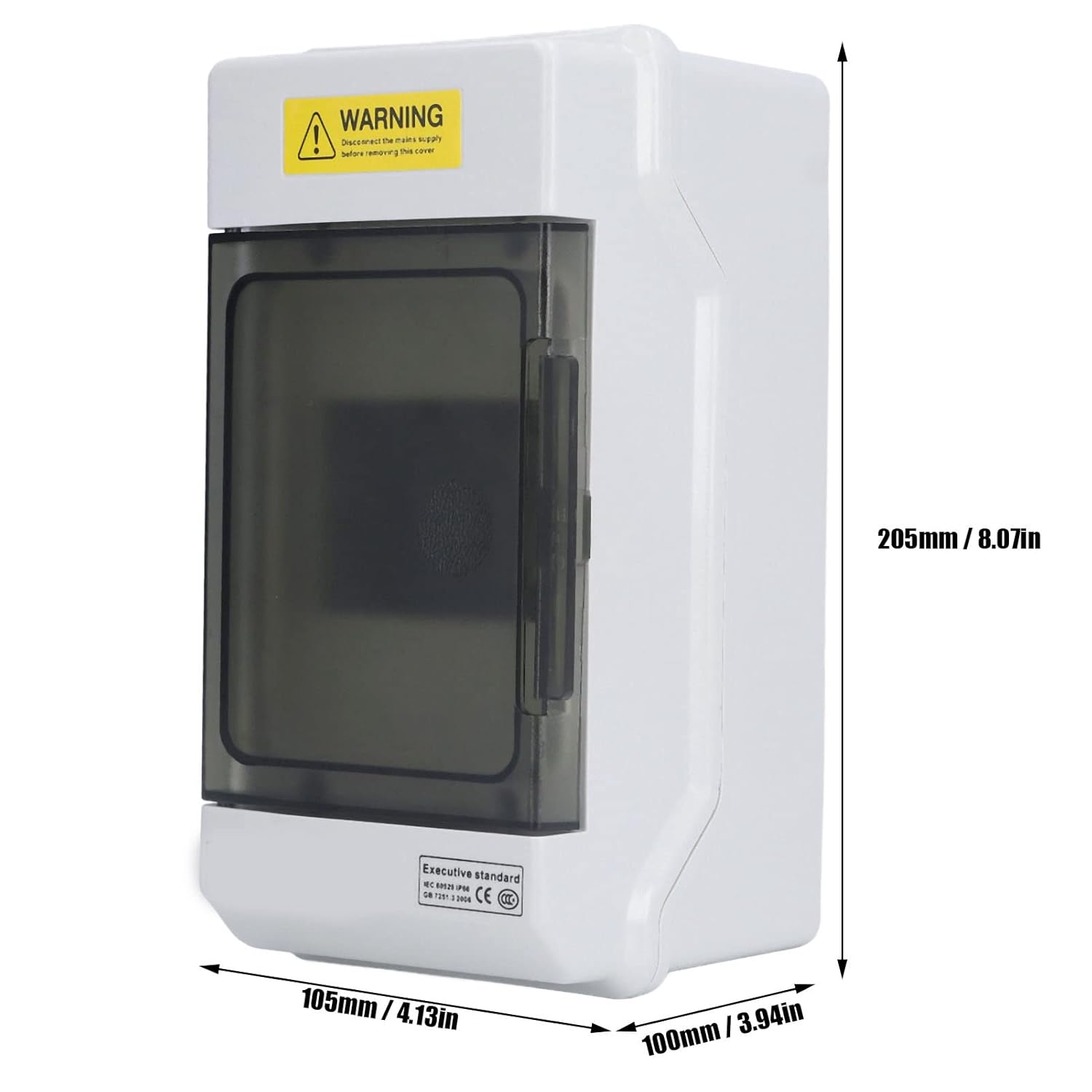 Distribution Protection Box, 8.07 x 4.13 x 3.94in IP66 Waterproof Transparent Cover Electrical Circuit Breaker Power Switch Controller 4 DIN Rail Outdoor Junction Box for Communication(4 Way)