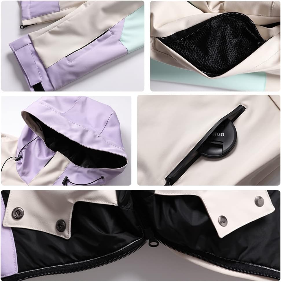 SEARIPE Womens Ski Jacket Mens Snow Jacket Waterproof Winter Snow Coat Couples Pullover Snowboard Hooded - Image 5