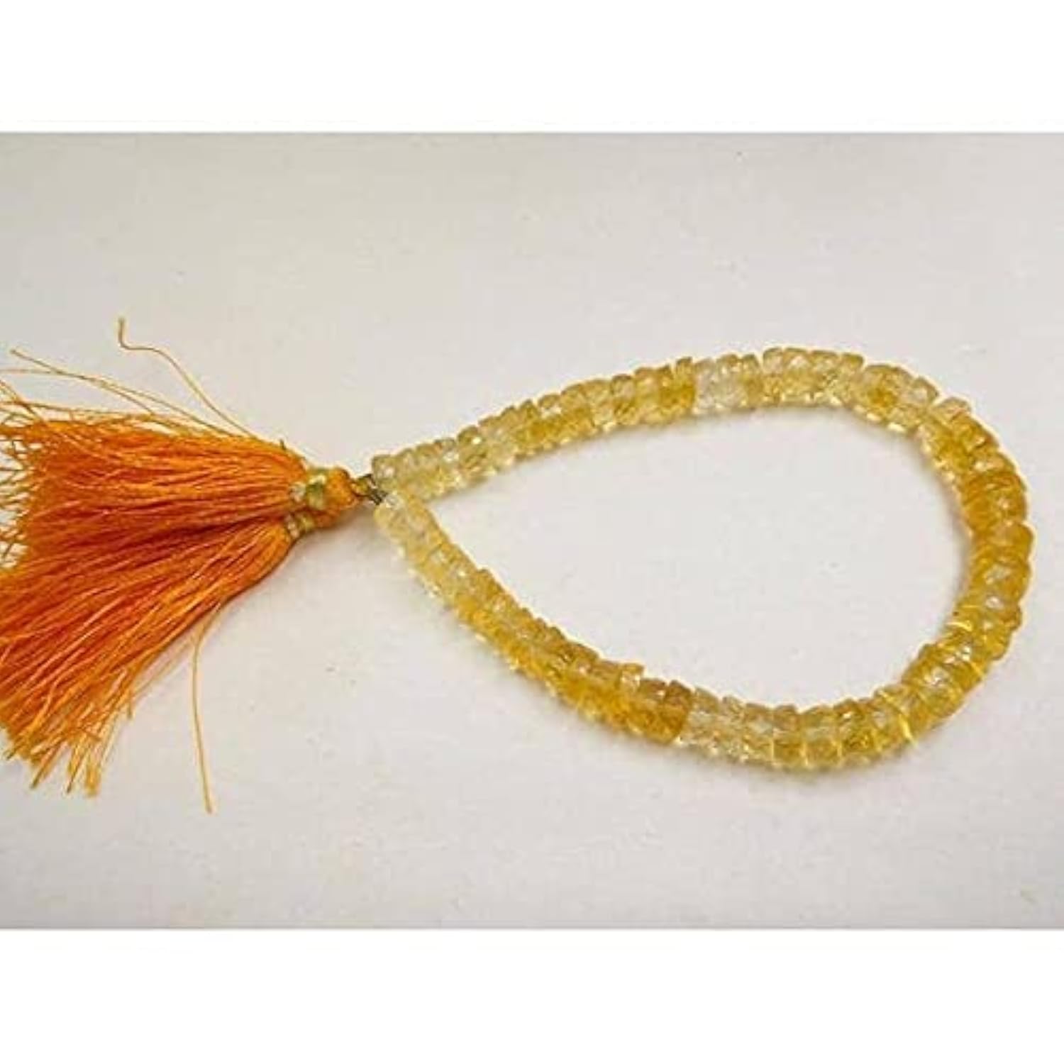 Citrine naturelle 7-8 mm perles de quartz facettées tyre pour création bijoux
