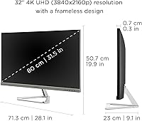 Vista 3 de ViewSonic VX3276-4K-MHD Monitor 4K UHD de 32 pulgadas con biseles ultrafinos, HDR10 HDMI y DisplayPort para el hogar y la oficina
