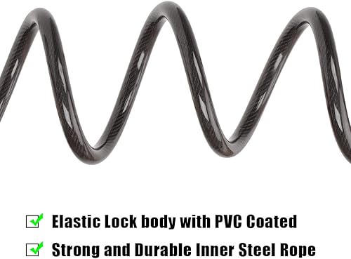 Miniatura 5 de Cable de bloqueo de bicicleta, bloqueo de cable de bicicleta de alta seguridad de 5 dígitos reiniciable, bloqueo de cable de bicicleta para Negro