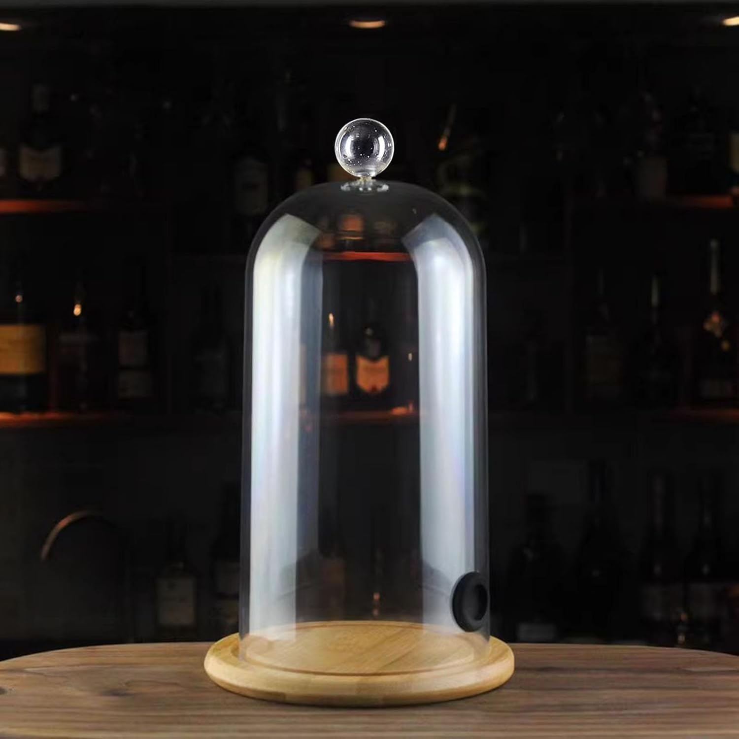 Coperchio a cupola cloche for infusione di fumo in acrilico trasparente, accessorio universale for pistola affumicatrice for cocktail, alimenti, piatti, ciotole e bicchieri for bevande(33cm)