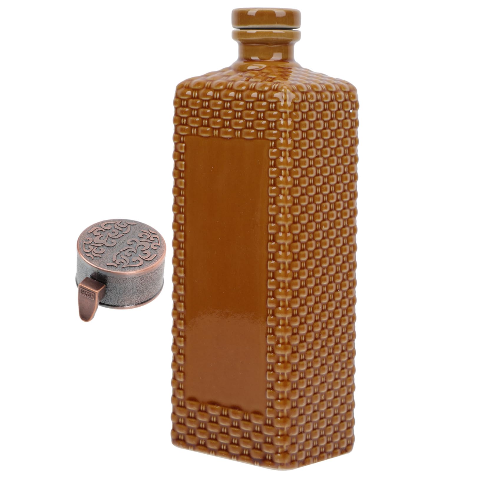 GRIRIW Wine Jug Beverage Container Drink Container Beverage Bottle Porcelain Sake Bottle Whiskey Bottle Retro Sake Pot Wine Breather Decanter Storage Container Wine Pot Brown Ceramics