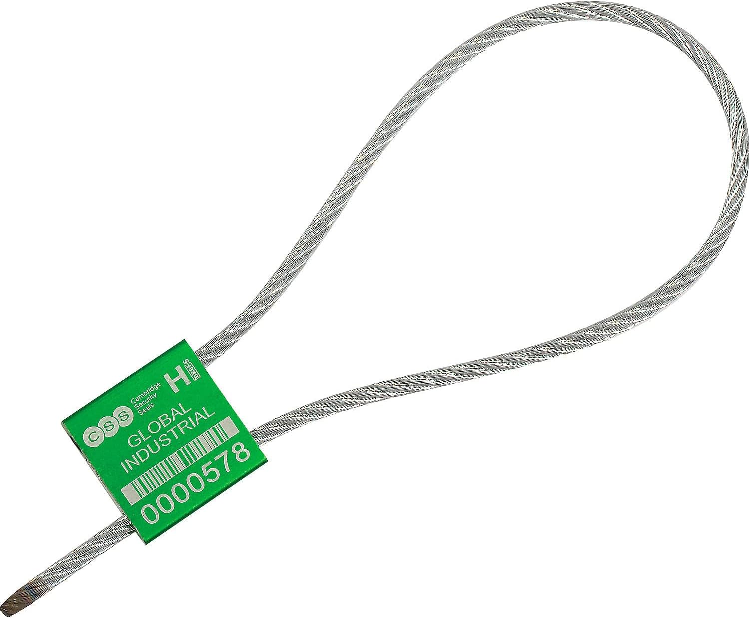 Global Industrial Metal Cable Seal, 1/8"x12"L, Green, 50/Pack