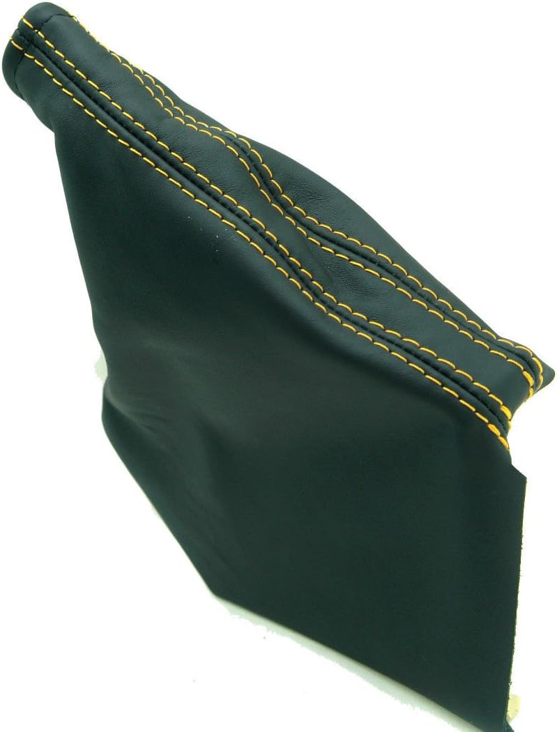 E-Brake Boot Synthetic Leather Black, Yellow Stitch Compatible with Subaru Impreza WRX STI 08-16