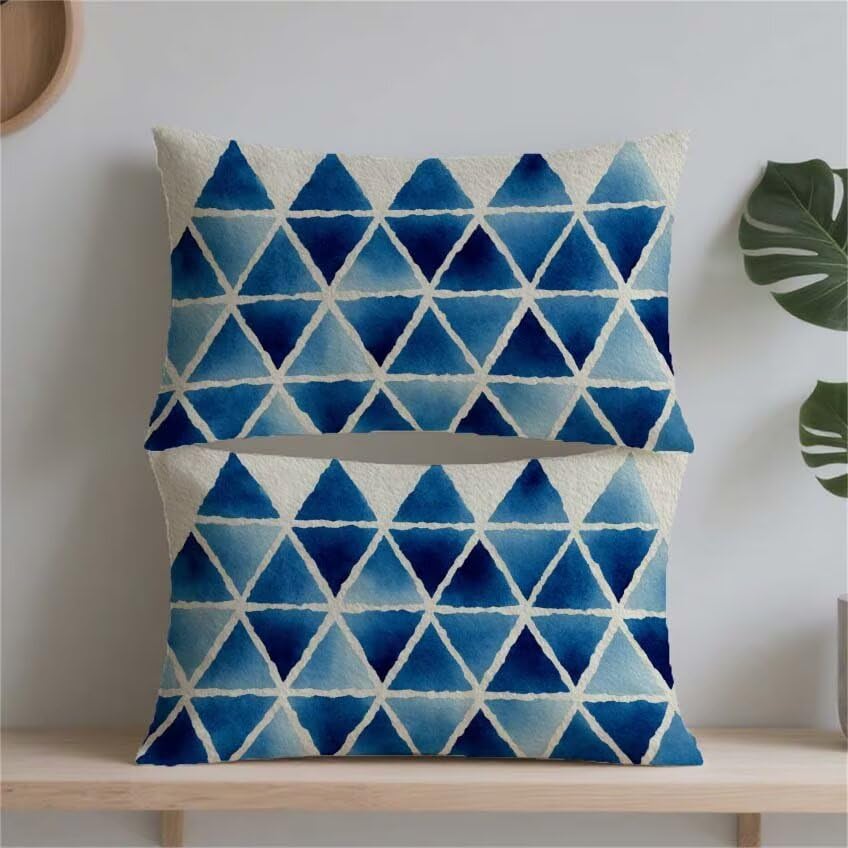 Housse coussin exterieur bleu 60x80cm idée cadeau décoration - 2