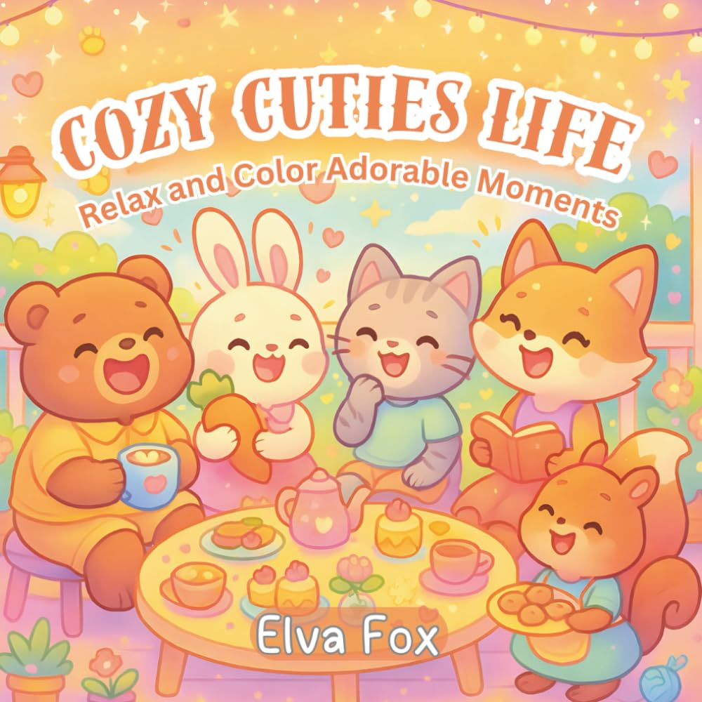 Cozy Cuties Life: Relax and Color Adorable Moments - 60 heart-melting kawaii illustrations.